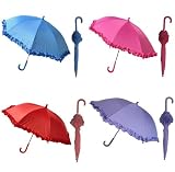 Girls Umbrella for Kids - Parasol Design with Ruffles