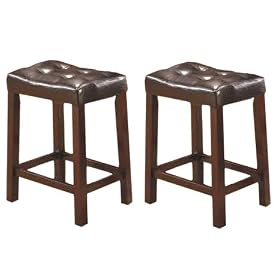 2 24" Saddle Back Espresso / Cappuccino Bar Stools