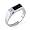 Black Coral Ring with Diamond in 14K White Gold