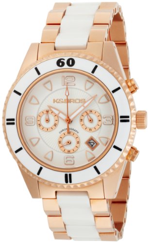 K&BROS Unisex 9136-4 C-901 Ceramic Chronograph Rose Gold-tone
