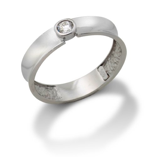 Miore 14ct/585 Weissgold Solitaire Damenring Gr&ouml;&szlig;e 56 mit Brillant ca.0,13ct MA74RWP Preisvergleich