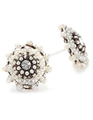 Miguel Ases Seed Pearl and Sterling Silver Small Stud Earrings
