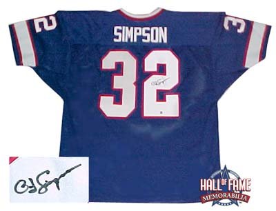 OJ Simpson Autographed/Hand Signed Throwback Blue Jersey