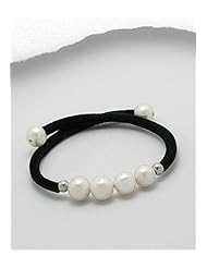 Simulated Velvet Fresh Water Pearls Bracelet In Zinc