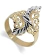 10 KT Two Tone Gold Filigree 10K Ring