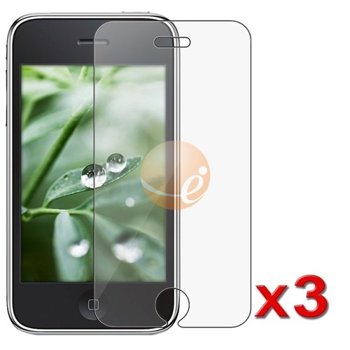 Screen Protector with Lint Cleaning Cloth (3 Packs) for Apple iPhone 3GS 16GB / 32GB