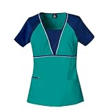 Cherokee Flexibles Collection Raglan Kit Sleeve Top with Spandex Scrub Tops Women-Jade, Large