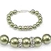 Genuine Swarovski Crystal Pearl Bracelet with Rondelle - Green (8mm)
