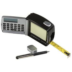 5-in-1 Multi-Function Tape Measure with Calculator, LED Light, Pencil and Notepad by 