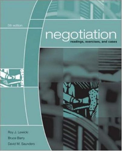 Negotiation: Readings, Exercises, and Cases under Negotiating in The Books Store
