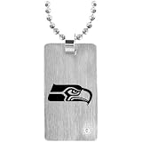 Team Titanium Seattle Seahawks Steel Dog Tag with Cubic Zirconia Insert