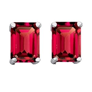 3.00 cttw 14K White Gold Plated 925 Sterling Silver and Created Emerald Cut... by