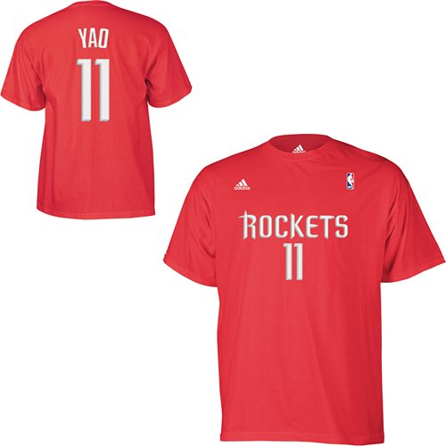 NBA Men's Houston Rockets Yao Ming Gametime Name & Number Tee (Red, X-Large)