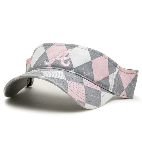 Atlanta Braves Harlequin Grey Argyle Women's Visor Adjustable