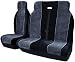 2 PIECE BLACK & GREY VELOUR MATERIAL VAN SEAT COVER SET IDEAL FOR PREVENTING WEAR {amp}amp; TEAR