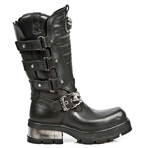 New Rock Men's Neobiker Black Leather Boots M.1604-S1