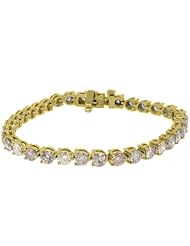 14k Yellow Gold 10.12 Carat Round Diamond Tennis Bracelet