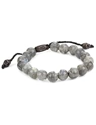 M.Cohen Handmade Designs Labradorite Carved Skulls and Silver Detail Bracelet