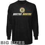 NHL Men's Boston Bruins Big & Tall Attack Long Sleeve Screen Print Tee (Black, XXX-Large)
