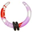 8 Gauge Pink Red Marble Acrylic Uv Buffalo Taper