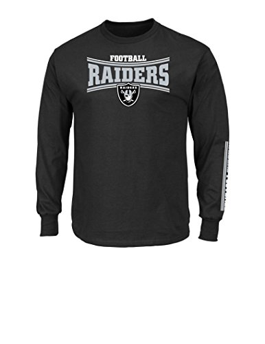 NFL Oakland Raiders Men's Tackle Trap Long Sleeve Crew Neck Fleece Tee, XX-Large, Black
