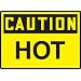 Accuform Signs, Label, "CAUTION HOT", Adhesive Dura-Vinyl