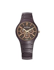 Skagen Womens 817SXDC1 Skagen Denmark Functional Brown Ceramic Watch