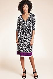 Leaf Print Contrast Hem Jersey Dress