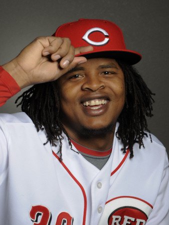Cincinnati Reds Photo Day, GOODYEAR, AZ - FEBRUARY 20: Edinson Volquez Photographic Poster Print by Rob Tringali, 18x24