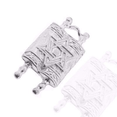 Get Gifts – 925 Sterling Silver Jewelry, Star of David on a Scroll Charm, Adjustable Fit, Plus Free Special Gift Pouch