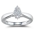 10k Choice of White or Yellow Gold Marquise Cluster Ring (1/4 cttw, I-J Color, I1-I2 Clarity)