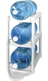 3-Tier Water Bottle Buddy Rack with Floor Protection Kit (White) (28.75H x 14.5W x 21.5D)