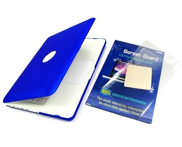 Cosmos Blue Foggy rubberized hard case cover for Macbook White/regular A1342 13.3″ inch+Free LCD/Screen Protector and Cosmos cable tie