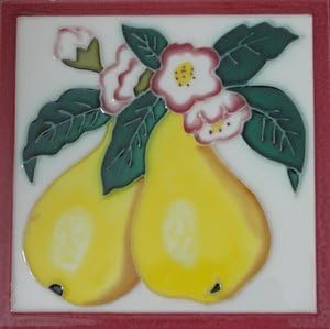 Pear Fruit Decorative Wall Ceramic Art Tile 8x8