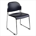 (2 Pack) Stack Chair with Plastic Seat and Back In Black Finish By Office Star