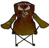 Kids Folding Camp Chair, in Brown or Orange, (Mighty Moose Design) (Cup Holder)