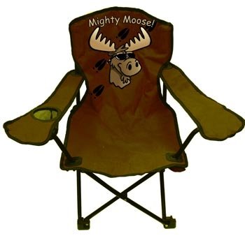 Kids Folding Camp Chair, in Brown or Orange, (Mighty Moose Design) (Cup Holder)