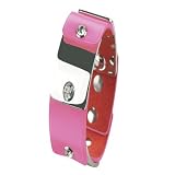 Cobra Armadillo Light - JB104FU - Bracelet Cuir Veau avec maillons Acier et strass - Petit Mod�le - Femme - Fuschiapar Cobra