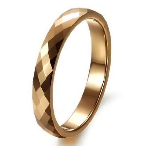 Athena Jewelry Tungsten Collection 3mm Women's Multi-faceted Tungsten Carbide Wedding Band Ring(Size Selectable)