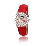 Betty Boop bracelet fa&ccedil;on cuir rouge