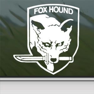 Metal Gear White Sticker Decal Foxhound Crest Solid Snake White Car Window Wall Macbook Notebook Laptop Sticker Decal