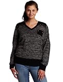 Southpole Juniors Plus Size V-Neck Long Sleeve Sweater with Stud Details and Arm Patch
