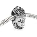 Silver Tone Buddha Head Large Hole Bead Fits Pandora (1)