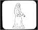 Mouse Pad with black and white, walking, robes, turban, woman, Islam, Middle East, Arabia, Muslim