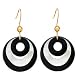 14k Gold, Mother of Pearl & Onyx Dangle Earrings