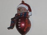 SYRACUSE ORANGEMEN 2.75 Striped Snowman with Scarf Touchdown Football CHRISTMAS ORNAMENT