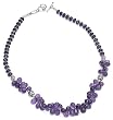 Silver Indian Necklace Chains Amethyst Gemstone 19 inches