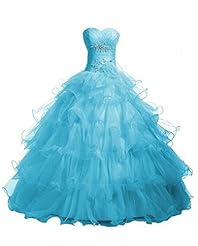 Beaded  Tiered Off the Shoulder Organza Floor Length Bridesmaid Dress/Pageant Dress  With Rhinestones