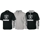 Oakland Raiders Short Sleeve T-shirt and Long Sleeve Hoodie Tee 3-In-1 Combo