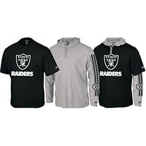 Oakland Raiders Short Sleeve T-shirt and Long Sleeve Hoodie Tee 3-In-1 Combo
